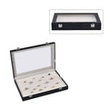 Black Dragon Skin Pattern Faux Leather 150 Slot Ring Box with Glass Window (13.8"x9.4"x2.17") - Sticky add to cart bar