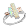Sajen Silver AAA Snow Drusy Quartz, Multi Gemstone Ring in Platinum Over Sterling Silver (Size 9.0) 3.00 ctw - Sticky add to cart bar