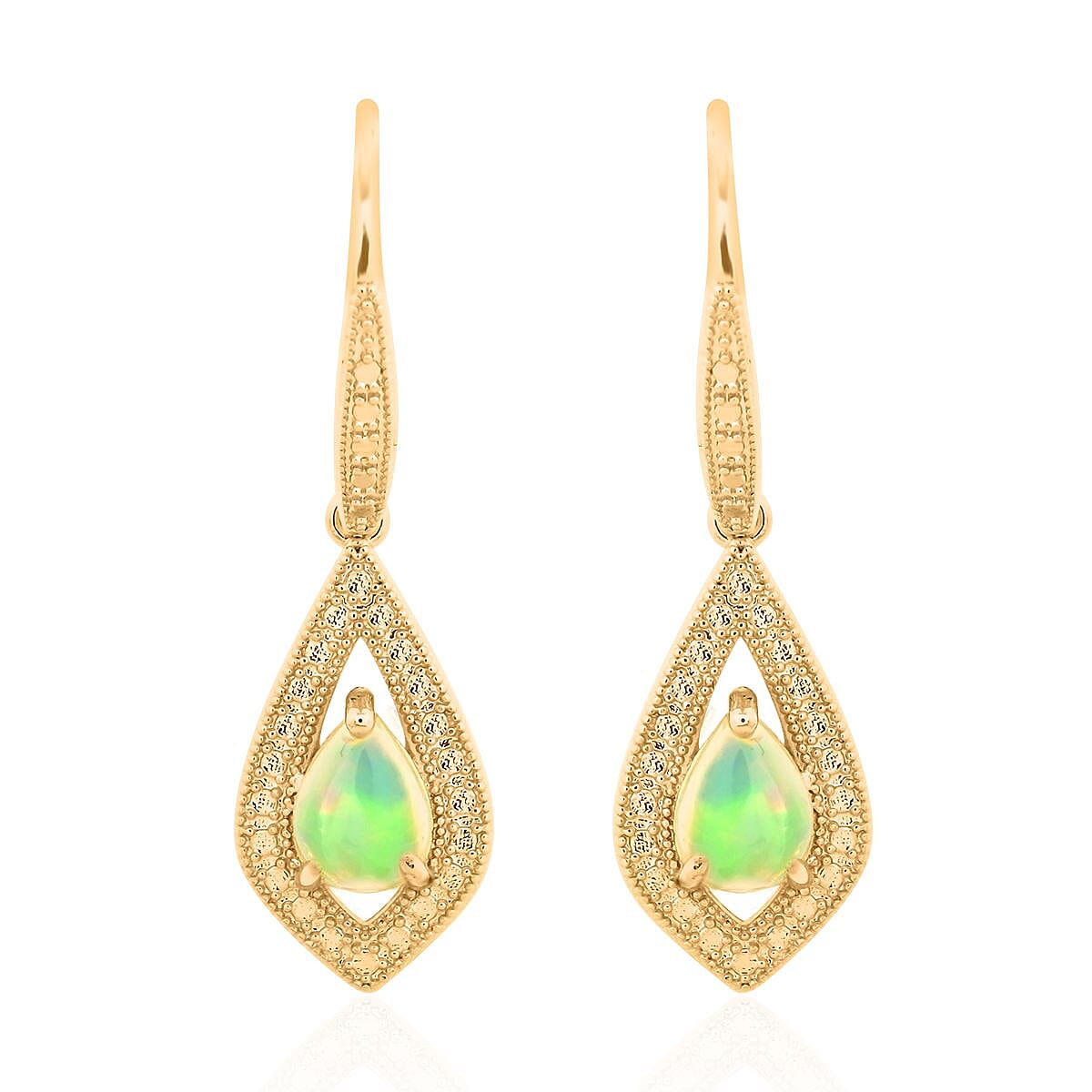 Opal Earrings in Goldtone 2.50 ctw