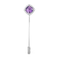 Amethyst and Simulated Diamond Barpin in Sterling Silver 3.25 ctw - Sticky add to cart bar