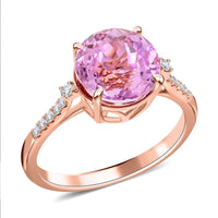 Iliana 18K Rose Gold AAAA Patroke Kunzite and G-H SI Diamond Ring 3.85 ctw