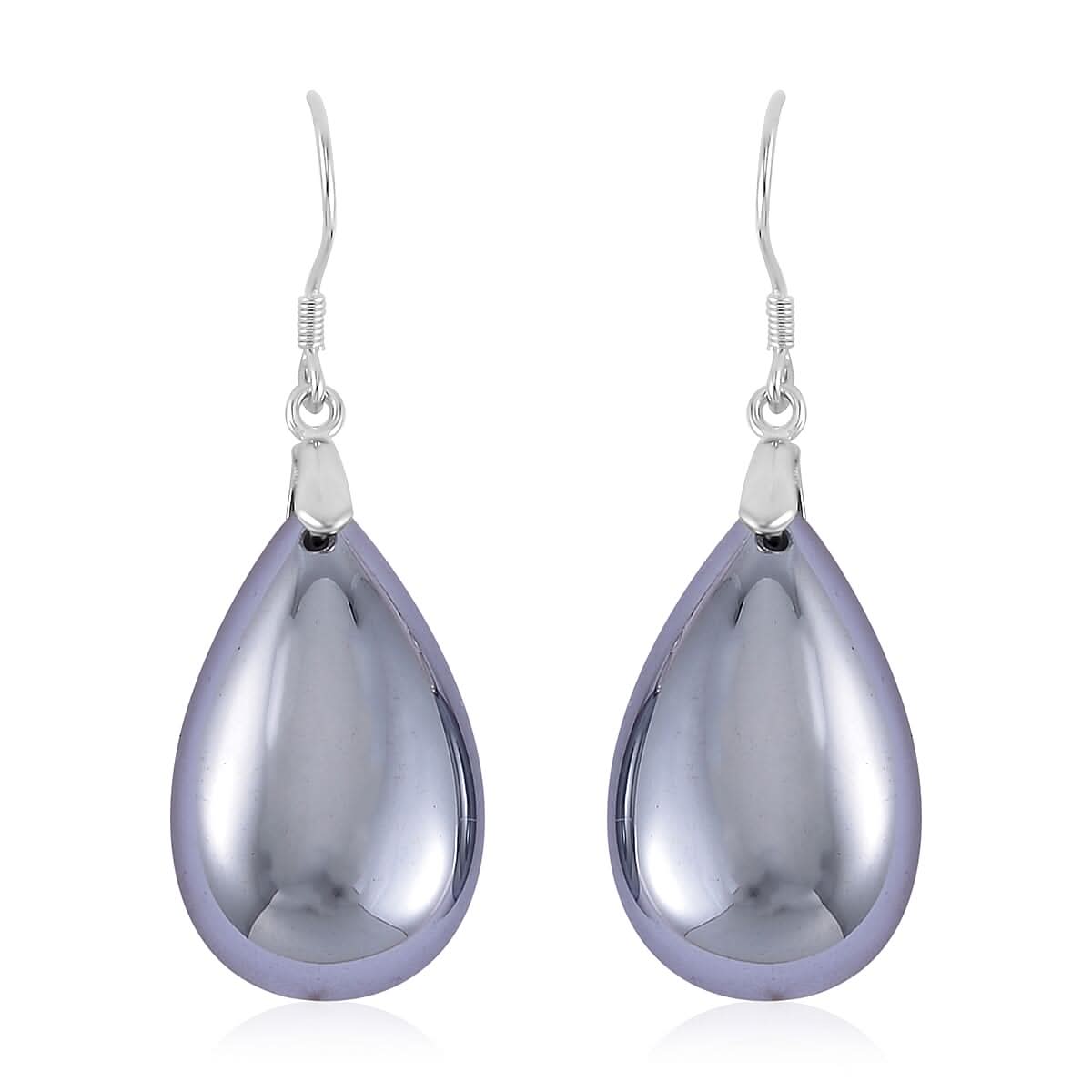 Terahertz Teardrop Earrings in Rhodium Over Sterling Silver 37.10 ctw
