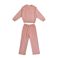 Tamsy Pink Coral Fleece Pajama Set - One Size Fits Most