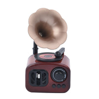 Brown Retro Trumpet Phonograph Shape Music Box