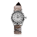 EON 1962 Swiss Movement Watch with Brown and White Python Leather Band - Sticky add to cart bar