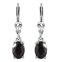 Shungite Lever Back Earrings in Sterling Silver 0.90 ctw