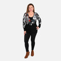 TAMSY Multi Color Floral Cardigan with Crystal Buttons - S - Sticky add to cart bar