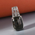 Matrix Silver Shungite Solitaire Pendant in Platinum Over Copper 7.80 ctw - Sticky add to cart bar