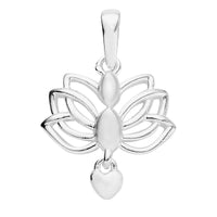Sterling Silver Lotus Flower Pendant 1.4 Grams