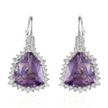 African Amethyst, White Zircon Stud Earrings in Platinum Over Sterling Silver 17.50 ctw - Sticky add to cart bar
