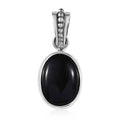 Mexican Velvet Obsidian 5.50 ctw Solitaire Pendant without Chain in Sterling Silver - Sticky add to cart bar