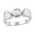 Polki Diamond Ring in Platinum Over Sterling Silver 0.50 ctw - Sticky add to cart bar