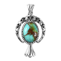 Artisan Crafted Royston Turquoise Pendant in Sterling Silver 5.10 ctw