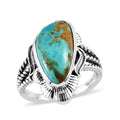 Artisan Crafted Royston Turquoise Solitaire Ring in Sterling Silver 8.65 ctw - Sticky add to cart bar