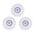 3-piece Set White Color Floral Inspired Wall clock (1xAA Battery Not Included) - Sticky add to cart bar
