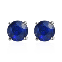 Tanzanian Blue Spinel (DF) Solitaire Stud Earrings in Platinum Over Sterling Silver 1.10 ctw