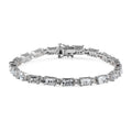 Premium Mangoro Aquamarine and White Zircon Bracelet in Platinum Over Sterling Silver (7.25 In) 14.65 ctw - Sticky add to cart bar