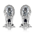 Premium Mangoro Aquamarine and Multi Gemstone Omega Clip Earrings in Platinum Over Sterling Silver 1.20 ctw - Sticky add to cart bar