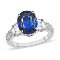 Premium Kashmir Kyanite and White Zircon Ring in Platinum Over Sterling Silver 5.85 ctw - Sticky add to cart bar