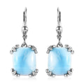 Larimar Lever Back Earring in Platinum Over Sterling Silver 11.85 ctw - Sticky add to cart bar