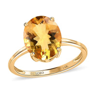 Luxoro 14K Yellow Gold Premium Brazilian Heliodor Solitaire Ring 3.00 ctw