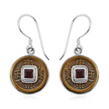 Sajen Silver Mozambique Garnet Coin Earrings in Sterling Silver 0.90 ctw - Sticky add to cart bar