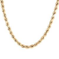 10K Yellow Gold 6mm Rope Necklace 24 Inches 11.85 Grams