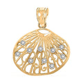 Made In America 10K Yellow and White Gold Sea Shell Pendant 1 Grams - Sticky add to cart bar