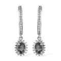 Tanzanian Platinum Spinel and White Zircon Dangling Earrings in Platinum Over Sterling Silver 1.70 ctw - Sticky add to cart bar