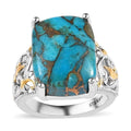 Karis Mojave Blue Turquoise Solitaire Ring in 18K YG Plated and Platinum Bond 10.80 ctw - Sticky add to cart bar