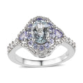 Premium Mangoro Aquamarine and Multi Gemstone Ring in Platinum Over Sterling Silver 1.50 ctw - Sticky add to cart bar
