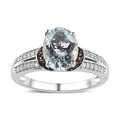 Premium Mangoro Aquamarine, Brown and White Zircon Ring in Platinum Over Sterling Silver 1.85 ctw - Sticky add to cart bar