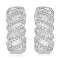 Diamond Omega Clip Earrings in Platinum Over Sterling Silver 1.00 ctw - Sticky add to cart bar