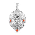 Mediterranean Coral Pendant without Chain in Platinum Over Copper with Magnet 0.30 ctw - Sticky add to cart bar