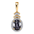 Luxoro 10K YG Premium Tanzanian Platinum Spinel and G-H I3 Diamond Halo Pendant 1.60 ctw - Sticky add to cart bar