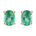 Luxoro 10K Yellow Gold Premium Ethiopian Emerald Solitaire Stud Earrings 0.65 ctw - Sticky add to cart bar