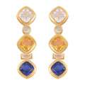 Simulated Diamond Dangle Earrings in Rhodium Over Sterling Silver 8.70 ctw - Sticky add to cart bar