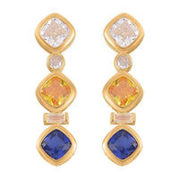 Simulated Diamond Dangle Earrings in Rhodium Over Sterling Silver 8.70 ctw