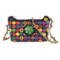 Multi Color Ethnic Style Handmade Coconut Shell Tote Bag (9.25"x5.31") with Shoulder Strap - Sticky add to cart bar