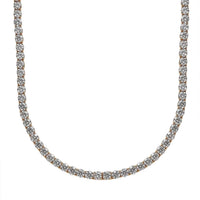 D'Joy 100 Facet Moissanite Tennis Necklace 18 Inches in Vermeil Yellow Gold Over Sterling Silver 35.85 ctw
