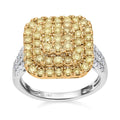 Luxoro 14K White and Yellow Gold Natural Yellow and White Diamond I3 Ring 5.30 Grams 2.00 ctw - Sticky add to cart bar