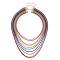 Multi Strand Snake Chain Necklace (18.5-22.5 Inches) in Multitone - Sticky add to cart bar