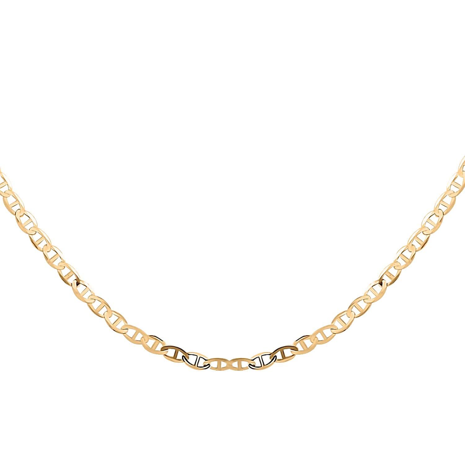 10K Yellow Gold 1.5mm Mariner Chain Necklace 24 Inches 1.10 Grams