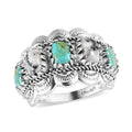 Artisan Crafted Royston Turquoise and White Buffalo 5 Stone Ring in Sterling Silver 3.00 ctw - Sticky add to cart bar
