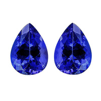 Certified & Appraised AAAA Tanzanite Set of 2 (Pear 8x6 mm) 2.00 ctw