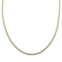 10K Yellow and White Gold 3.5mm Ice Chain Necklace (22 Inches) 19.75 Grams