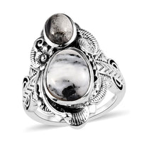Artisan Crafted White Buffalo Ring in Sterling Silver 4.75 ctw