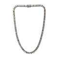 Multi Sapphire and White Zircon Necklace 18 Inches in Platinum Over Sterling Silver 30.35  ctw - Sticky add to cart bar