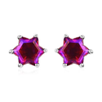 Volcanic Quartz (Triplet) Star Stud Earrings in Platinum Over Sterling Silver 9.30 ctw