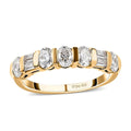 Moissanite Ring in Vermeil Yellow Gold Over Sterling Silver (Size 6.0) 1.00 ctw - Sticky add to cart bar